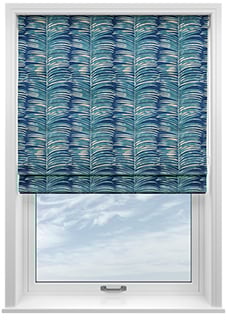 Melody Velvet, Blue Lagoon - Motorised Roman Blind